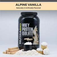 NutraBio Whey Protein Isolate Supplement – 25g of Protein Per Scoop with Complete Amino Acid Profile - Soy and Gluten Free Protein Powder - Zero Fillers and Non-GMO - Alpine Vanilla - 2 Lbs