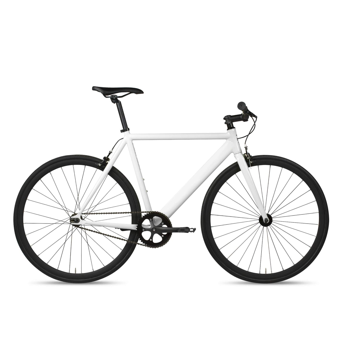 6KU Aluminum Fixed Gear Single-Speed Fixie Urban Track Bike, Crisp White, 55cm, Medium