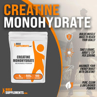 BULKSUPPLEMENTS.COM Creatine Monohydrate Powder - 5g (5000mg) of Micronized Creatine Powder per Serving, Creatine Pre Workout, Creatine for Building Muscle, Creatine Monohydrate 500g (1.1 lbs)