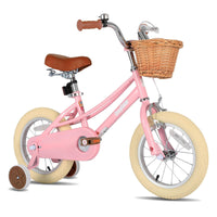 JOYSTAR 16 inch Kids Bike for 4-7 Years (41"-53") Girls, Girls Bike with Training Wheels & Basket, Kids' Bicycle Pink