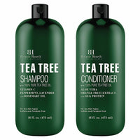 Botanic Hearth Shampoo and Conditioner Set - with 100% Pure Tea Tree Oil, for Itchy and Dry Scalp, Sulfate/ Paraben Free - for Men and Women - 16 fl oz each