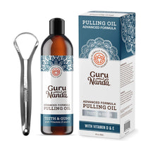 GuruNanda Original Oil Pulling Oil, Fluoride Free Vegan Natural Mouthwash & Advanced Formula Oil Pulling - Natural Coconut Oil Mouthwash with Essential Oils