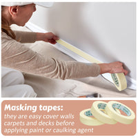 Masking Tape General Purpose Masking Tape 55 Yards Painting Tape for Painting Home Office School Stationery Arts Crafts Basic Use (30 Rolls, 0.8 Inch)