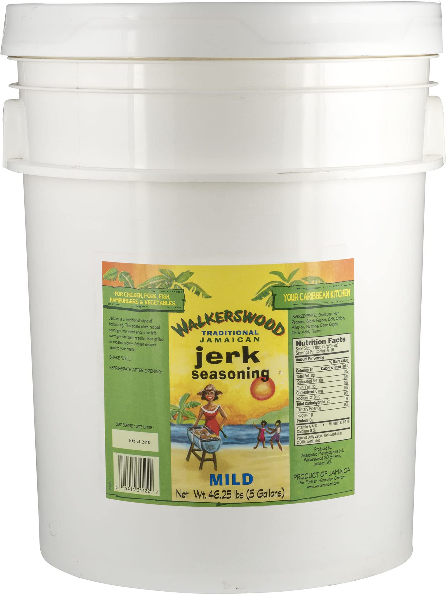 Walkerswood Traditional Jamaican Jerk Seasoning, Mild, 50 lb.