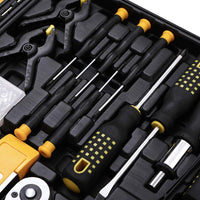 198 Piece Mechanics Tool Set Socket Wrench Auto Repair Tool Combination Mixed Tools Set Hand Tool Kit with Plastic Toolbox Organizer Storage Case