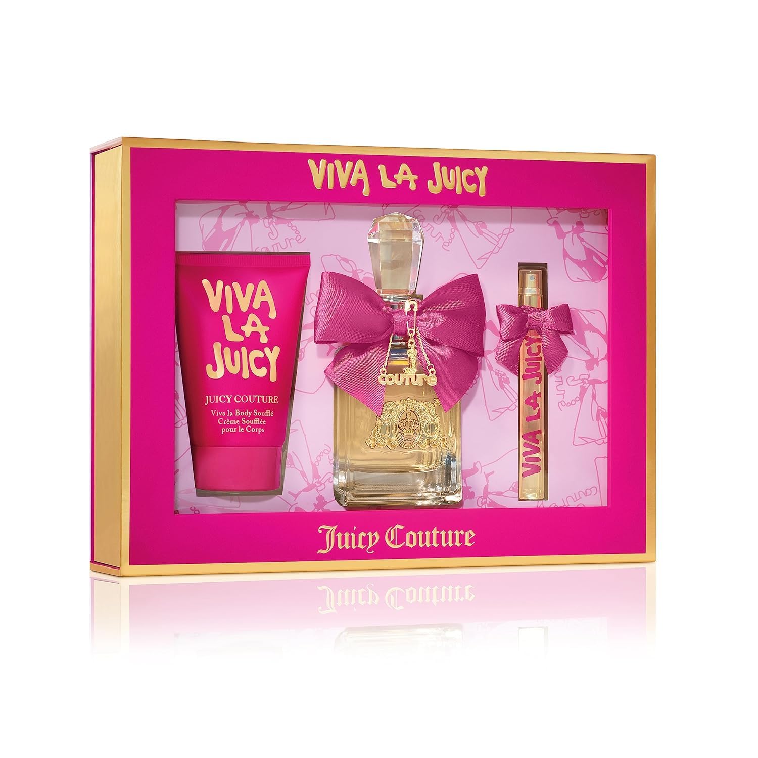 Juicy Couture,3 Piece Fragrance Set Viva La Juicy Eau De Parfum,Women's Perfume Set Includes - 3.4 Eau de Parfum- 4.2 Body lotion- 10ML Eau de Parfum SPRAY-women fragrances