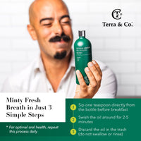 Terra & Co. Gentle Ayurveda Oil Pulling for Teeth and Gums - Vegan Natural Mouthwash No Alcohol or Fluoride to Improve Oral Health - Made with Cold Pressed Plant Oils and Nano Hydroxyapatite - 200ml