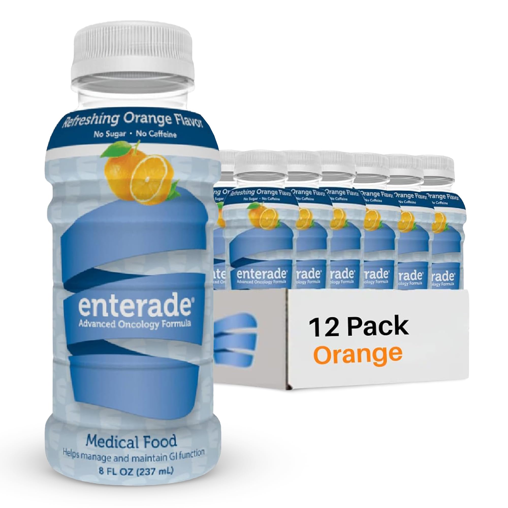 enterade AO Orange, 12 Pack, Specially Formulated to Reduce Treatment GI Side Effects, Supportive Care Beverage, 8oz Bottles (12 Pack)