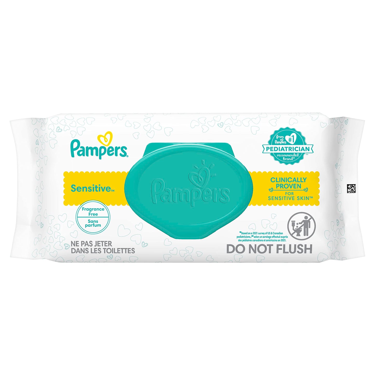 Pampers Sensitive Baby Wipes - 56 Count, Water Based, Hypoallergenic and Unscented (Packaging May Vary)