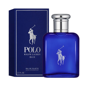 Ralph Lauren Fragrances Polo Blue - Eau de Toilette - Men's Cologne - Aquatic & Fresh - With Citrus, Sage, and Suede - Medium Intensity - 2.5 Fl Oz