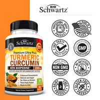 Turmeric Curcumin with Black Pepper Extract 1500mg - High Absorption Ultra Potent Turmeric Supplement with 95% Curcuminoids and BioPerine - Non GMO Turmeric Capsules for Joint Support - 90 Capsules