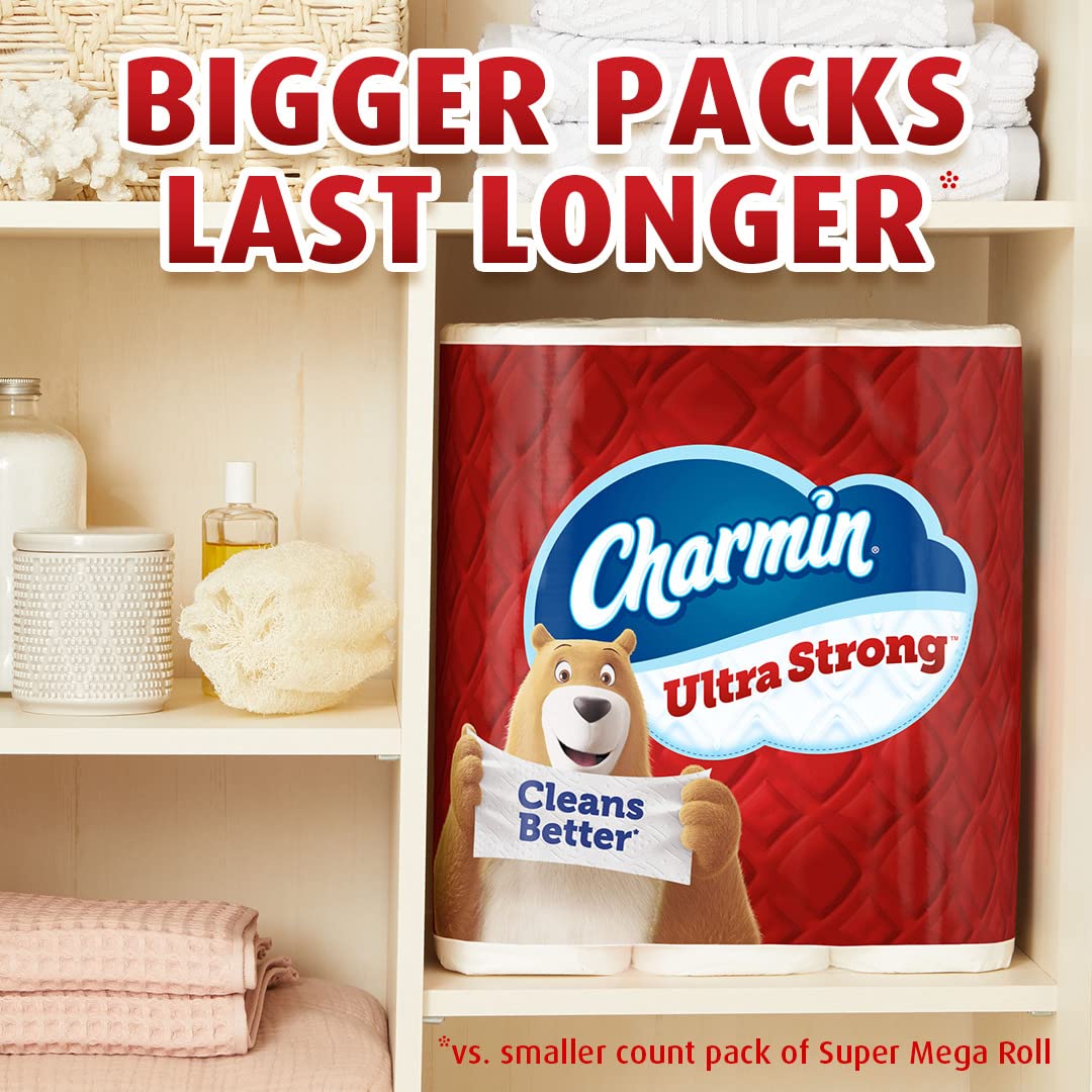 Charmin Ultra Strong Toilet Paper, 18 Super Mega Rolls = 108 Regular Rolls