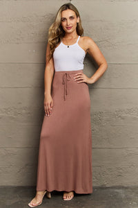 Culture Code For The Day Full Size Flare Maxi Skirt in Chocolate