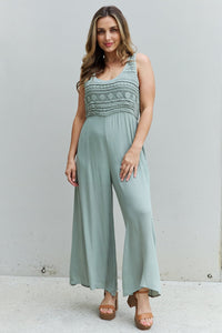 Check Me Out Full Size Crochet Detail Jumpsuit