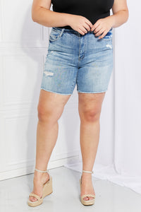 Vervet by Flying Monkey Full Size Distressed Denim Shorts