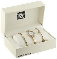 Anne Klein Women's Premium Crystal Accented Bangle Watch and Bracelet Set