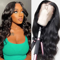 JISHENG Body Wave Lace Front Wigs Human Hair Pre Plucked 20 Inch 13x4 Lace Frontal Wigs Human Hair Transparent Lace for Black Women Natural Hairline with Baby Hair 150% Density