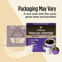 Vitacup Genius Gold & Focus Mushroom Coffee 32 Pod Bundle | Energy & Focus |Superfood & Vitamins Infused | Variety Pack of (2) 16 Count Single Serve Recyclable Pods Compatible with K-Cup Brewers