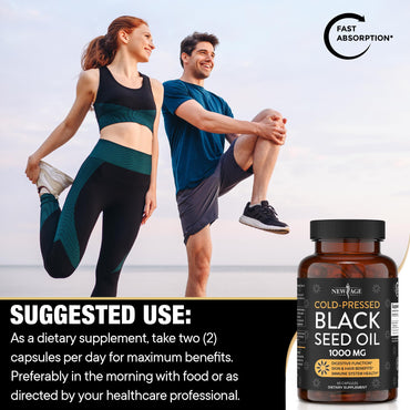 Black Seed Oil Softgel Capsules - Premium Cold-Pressed Nigella Sativa Producing Pure Black Cumin Seed Oil - Non-GMO & Vegetarian (120 Softgels)