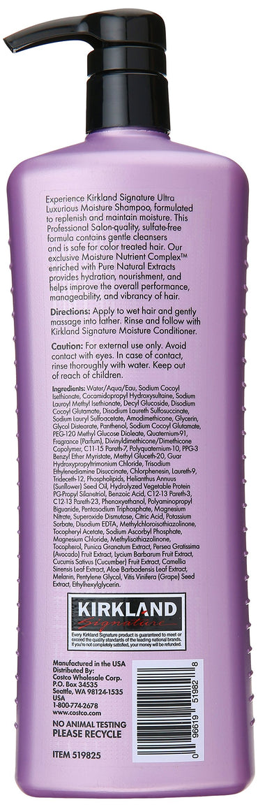 Kirkland Signature Professional Salon Formula Moisture Shampoo, 33.8 Fl. Oz.