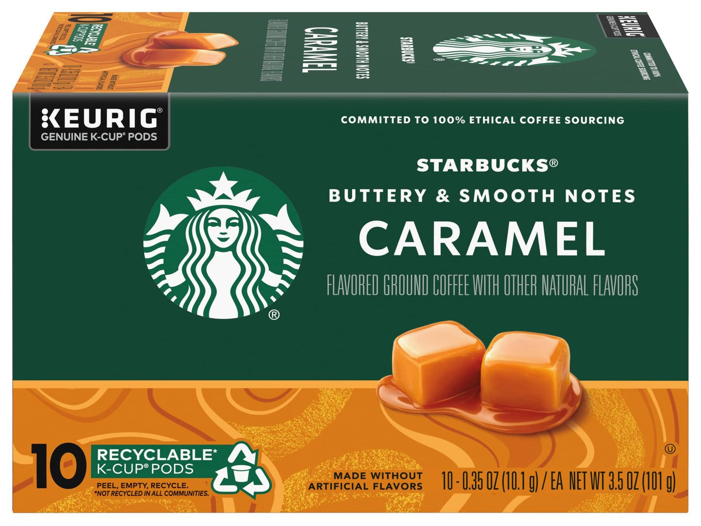 Starbucks Coffee Company Starbucks Flavored Coffee K-Cup Pods, Caramel, 10 CT