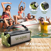 W-KING Bluetooth Speaker, 50W Portable Speakers Bluetooth Wireless Loud, IPX6 Waterproof Outdoor Large Bluetooth Speaker Subwoofer/Bass Boost/DSP/40H Playtime/Stereo Pairing/Power Bank/TF/Hands-Free