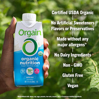 Orgain Organic Nutritional Vegan Protein Shake, Vanilla Bean - 16g Plant Based Protein, Meal Replacement, 21 Vitamins & Minerals, Gluten & Soy Free, 11 Fl Oz (Pack of 12) (Packaging May Vary)