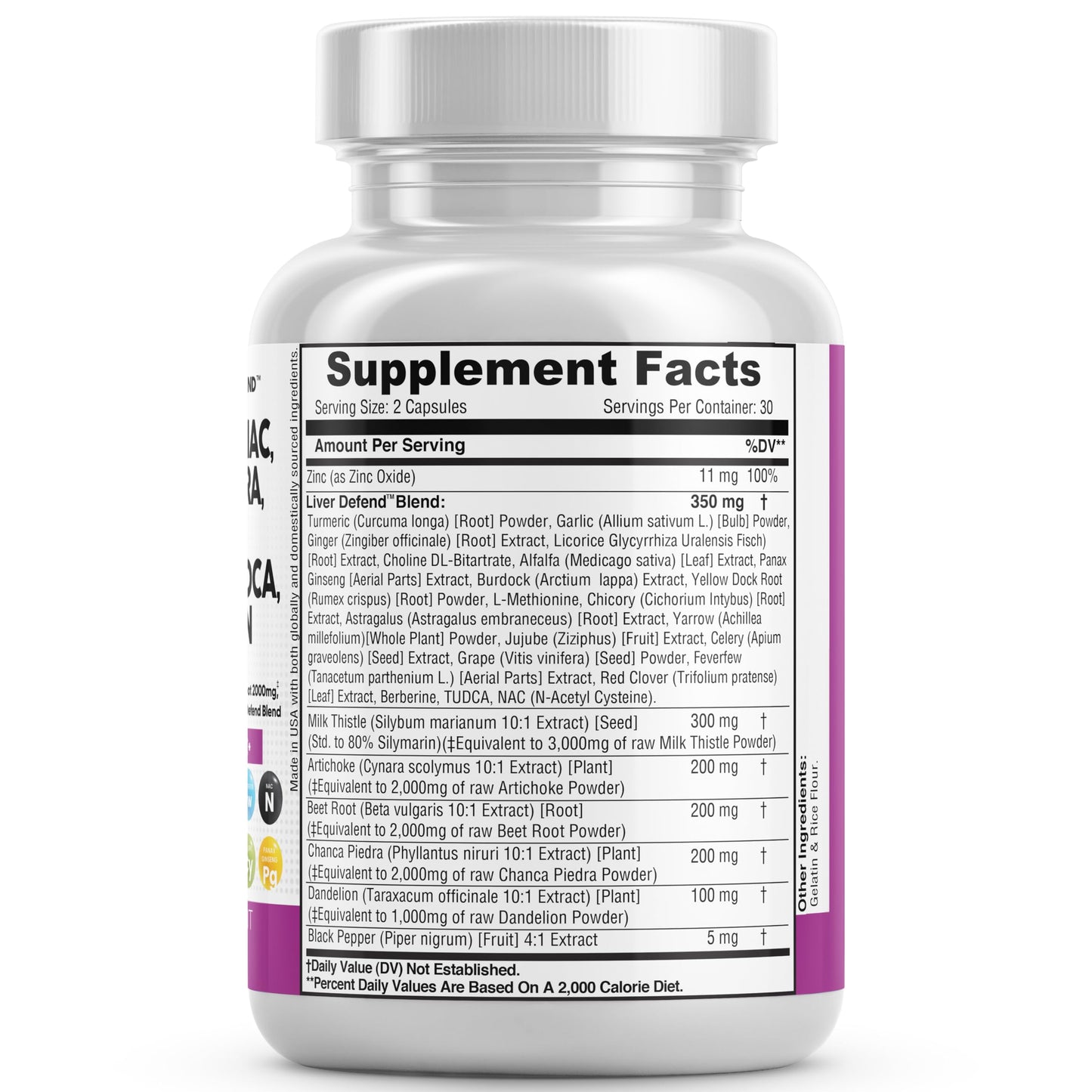 Milk Thistle 3000mg NAC Chanca Piedra 2000mg Beet Root 2000mg Artichoke 2000mg Dandelion Root 1000mg - Liver Cleanse Detox & Repair Supplement Plus TUDCA Choline and Ginger - Made in USA 60 Caps