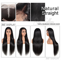 JGMI 13x6 Lace Front Wigs Pre Plucked 180% Density 26Inch Straight HD Transparent Lace Frontal Wigs 12A Glueless Wigs Lace Front Wigs for Black Women with Baby Hair