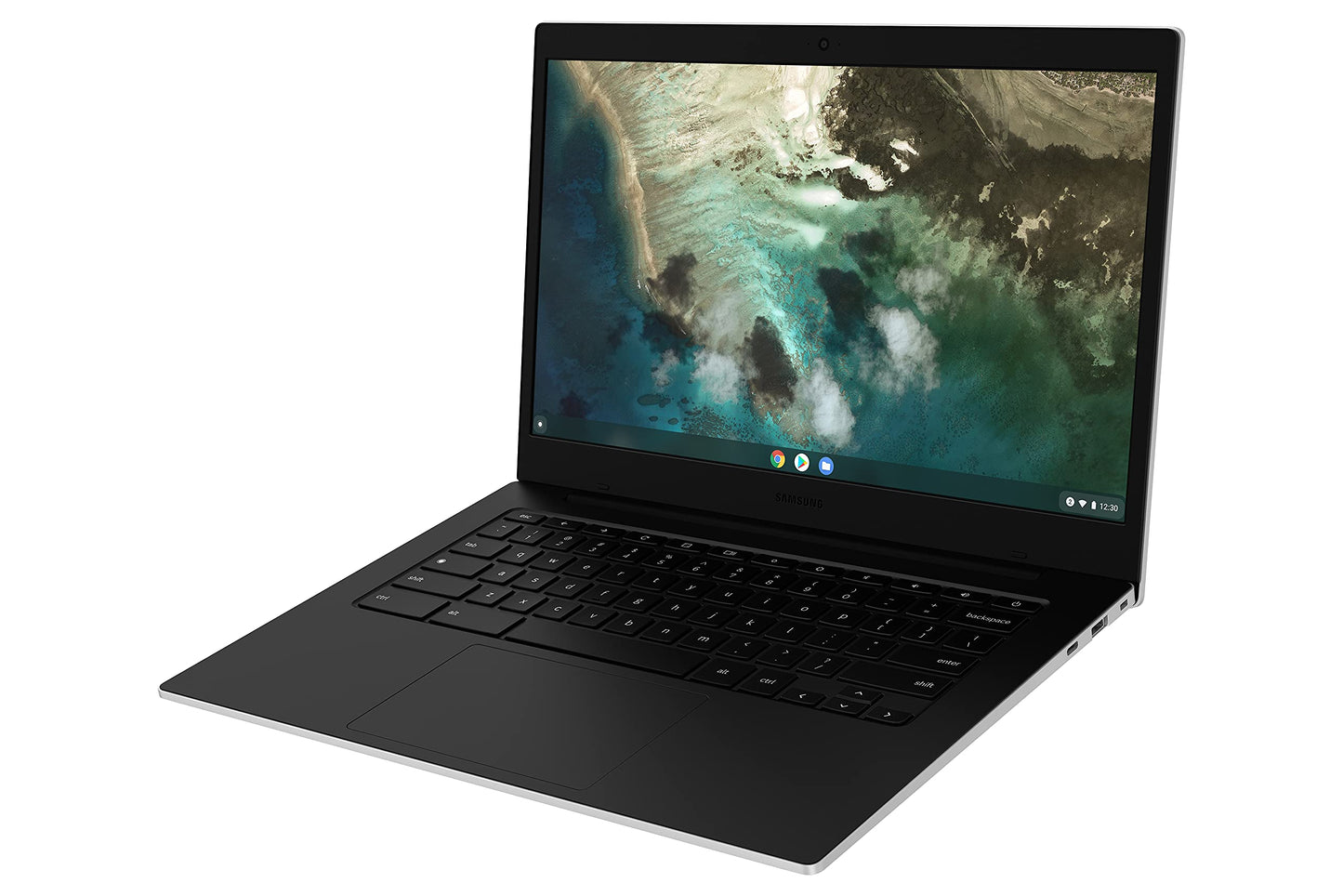 SAMSUNG Galaxy Chromebook Go 14" Laptop Computer, Wi-Fi, Lightweight Slim Durable Design, 12-Hour-Battery, 4GB Memory, 32GB eMMC, Silver/Black