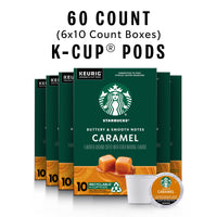 Starbucks Medium Roast K-Cup Coffee Pods — Caramel for Keurig Brewers — 6 boxes (60 pods total)