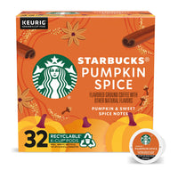 Starbucks K-Cup Coffee Pods—Pumpkin Spice Flavored Coffee—100% Arabica—Naturally Flavored—1 box (32 pods)