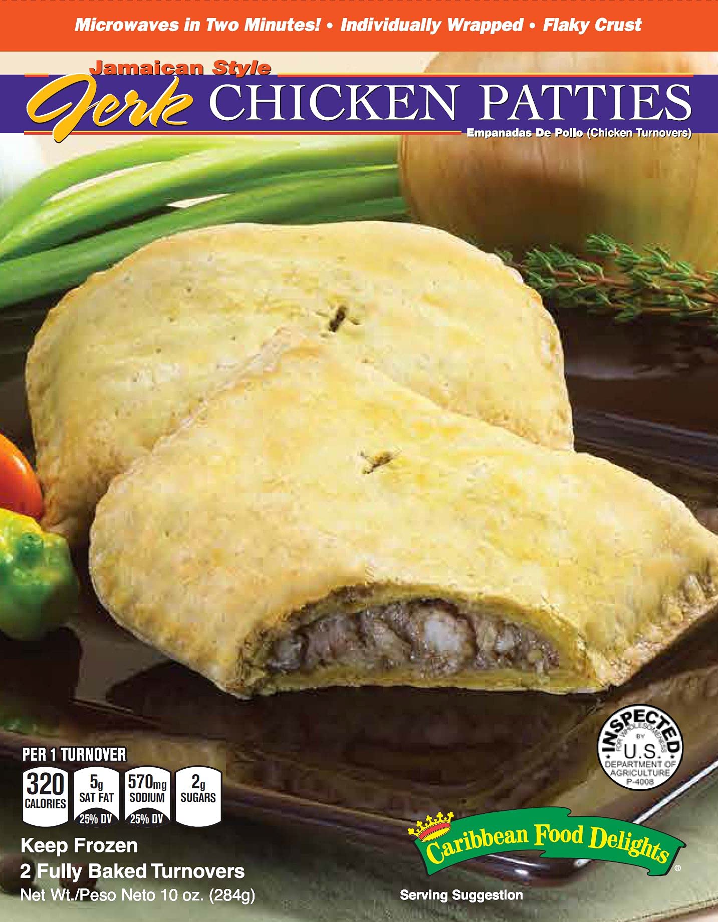 Caribbean Food Delights Jamaican Style Jerk Chicken Patties (12-2 Packs)