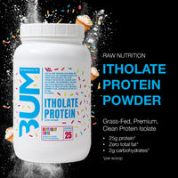 RAW Whey Isolate Protein Powder, Birthday Cake (CBUM Itholate Protein) - 100% Grass-Fed Sports Nutrition Powder for Muscle Growth & Recovery - Low-Fat, Low Carb - 25 Servings