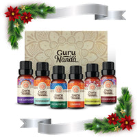 GuruNanda (Set of 6) Therapeutic Grade Essential Oils - 100% Pure & Natural Aromatherapy Single Notes for Oil Diffusers & Topical Use & Menthol Vaporizer Pads, 18 Count