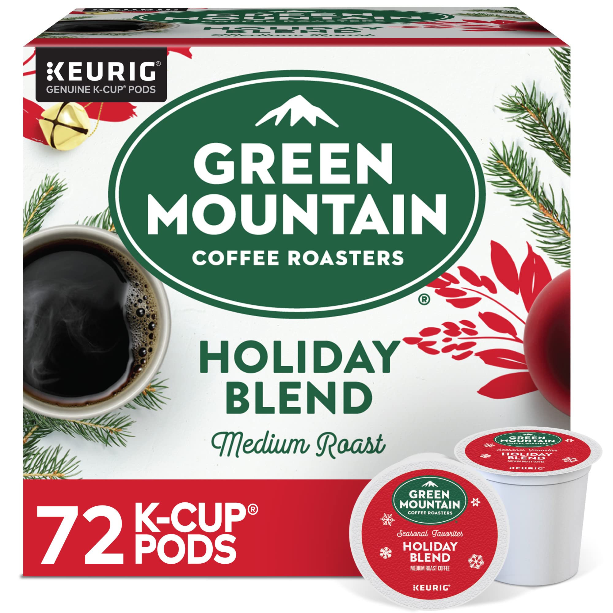 Green Mountain Coffee Roasters Holiday Blend, Keurig Single Serve K-Cup Pods, 72 Count (6 Packs of 12)