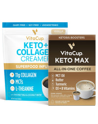 VitaCup Keto Max Coffee Pods 18ct & Keto Creamer 10oz