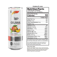 CELSIUS Peach Mango Green Tea, Functional Essential Energy Drink 12 Fl Oz (Pack of 12)