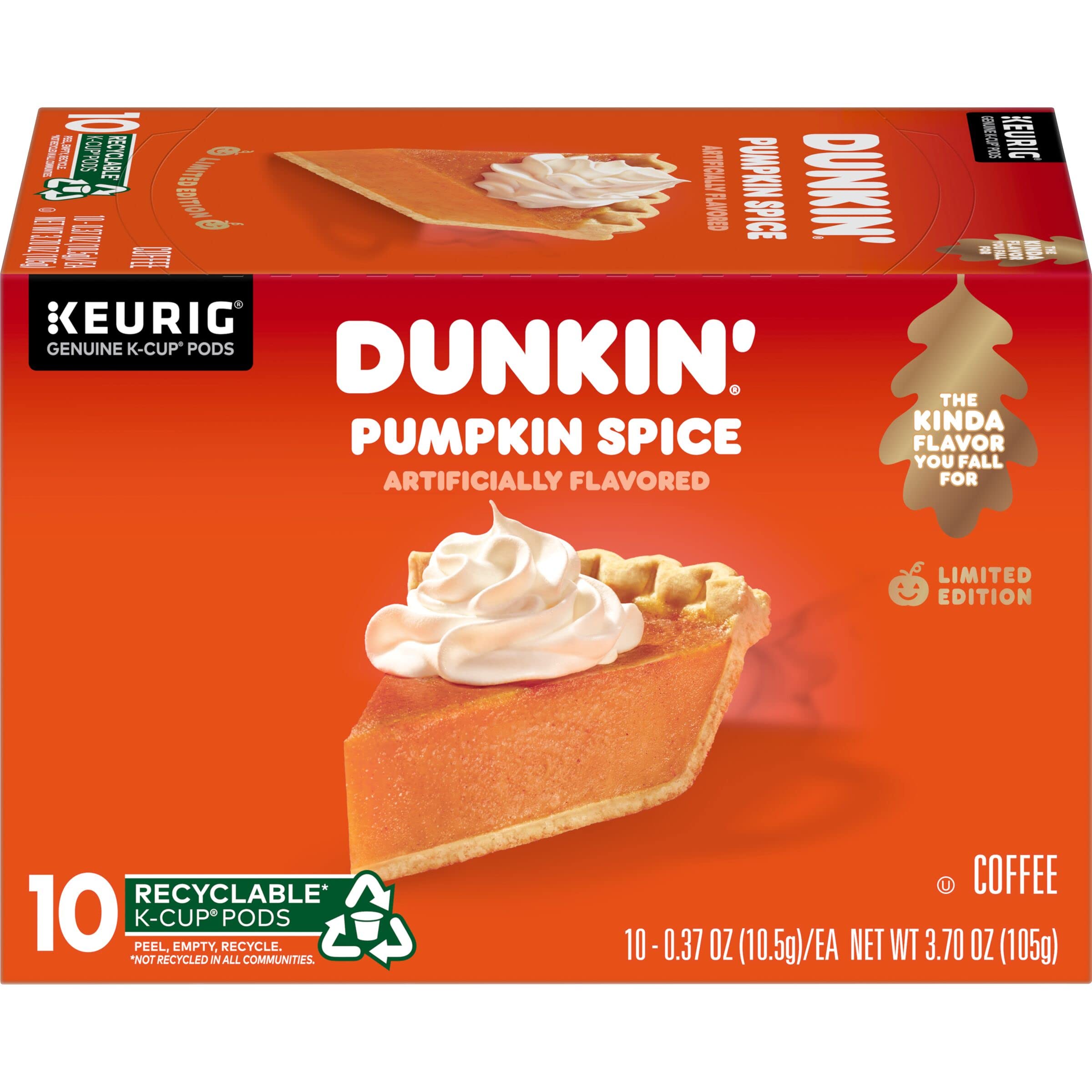 Dunkin' Pumpkin Spice Flavored Coffee, 60 Keurig K-Cup Pods