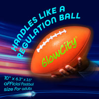 GlowCity Glow in The Dark Football - Light Up, Official Size Footballs - LED Lights and Pre-Installed Batteries Included﻿