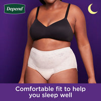 Depend Night Defense Adult Incontinence Underwear for Women, Disposable, Overnight, Medium, Blush, 60 Count (4 Packs of 15), Packaging May Vary