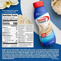 Premier Protein Shake Bottle, Vanilla, Liquid, Powder, keto, 30g Protein, 1g Sugar, 24 Vitamins & Minerals, Nutrients to Support Immune Health 11.5 Fl Oz (Pack of 12)