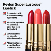 Revlon Lipstick, Super Lustrous Lipstick, Creamy Formula For Soft, Fuller-Looking Lips, Moisturized Feel, 535 Rum Raisin, 0.15 oz