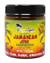 Reggae Spice Jamaican Jerk Marinade | 60-Second Authentic Wet Rub Seasoning Sauce for Cooking Meats | Gluten Free, Vegan, and Keto Friendly | Sweet or Spicy Flavor Wet Paste (Hot & Spicy)