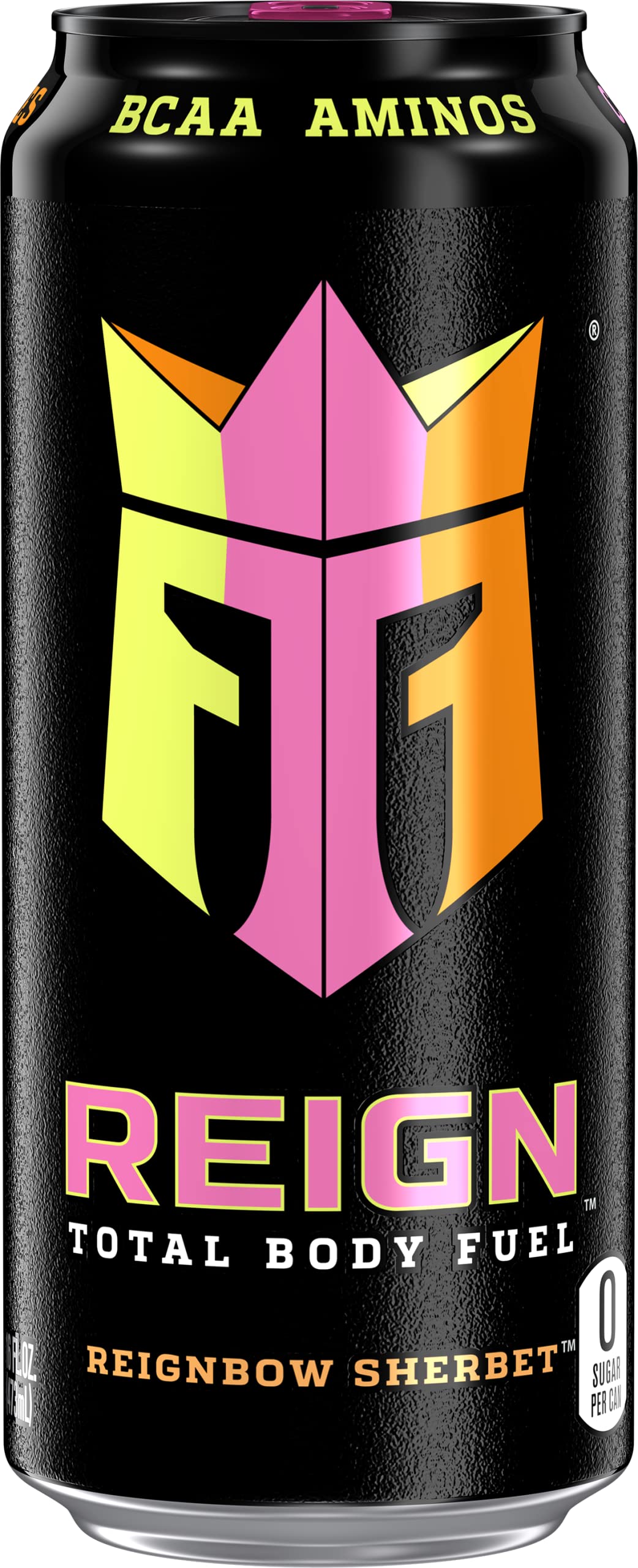 REIGN Total Body Fuel, Reignbow Sherbet, Fitness & Performance Drink, 16 Fl Oz (Pack of 12)