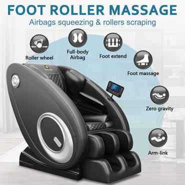 Massage Chair Blue-Tooth Connection and Speaker, Recliner with Zero Gravity with Full Body Air Pressure, Easy to Use at Home and in The Office