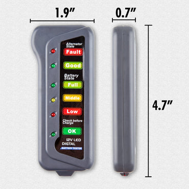 CARTMAN 12V Car Battery Alternator Tester, Test Battery Condition & Alternator Charging, LED Indication