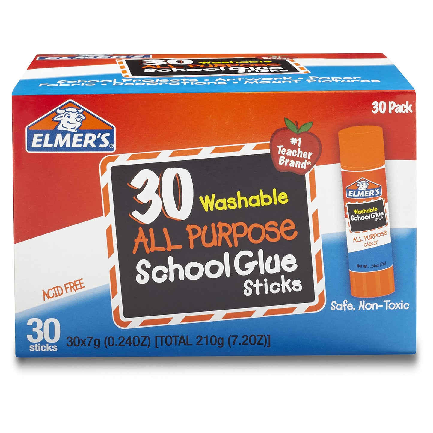 Elmer's All Purpose School Glue Sticks, Washable, 7 Gram, 30 Count