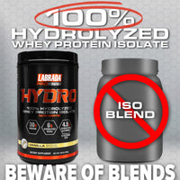 Labrada Hydro 100% Pure Hydrolyzed Whey Protein Isolate Powder, Lactose Free, 6g BCAA’s, 4.5g Glutamine, Fastest Digesting Whey Available, Instant Mixing, Delicious Taste (Vanilla)