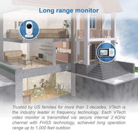 VTech VM819 Video Baby Monitor with 19 Hour Battery Life, 1000ft Long Range, 2.8” Display, Auto Night Vision, 2Way Audio Talk, Temperature Sensor and Lullabies,480p